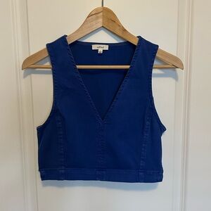 Aritzia / Wilfred Blue Denim-Like Dauphine Crop Top